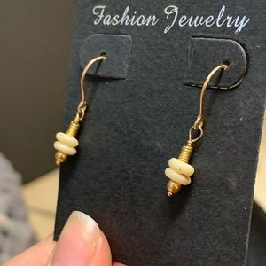 14K Gold Filled Genuine Ivory Bead Earrings